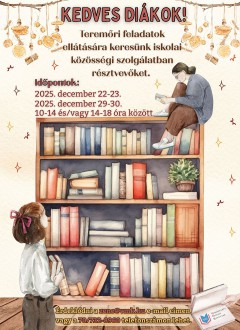 Könyvtári teremőrként is teljesíthető az Iskolai Közösségi Szolgálat